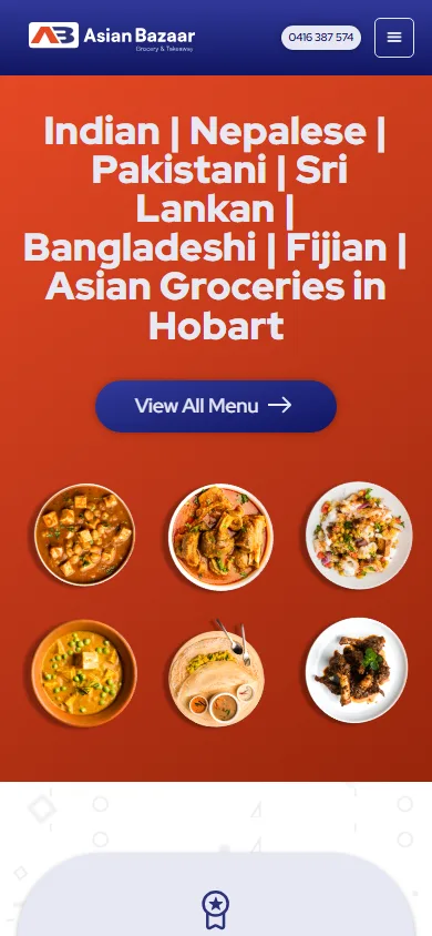Asian Bazaar homepage at a mobile viewport