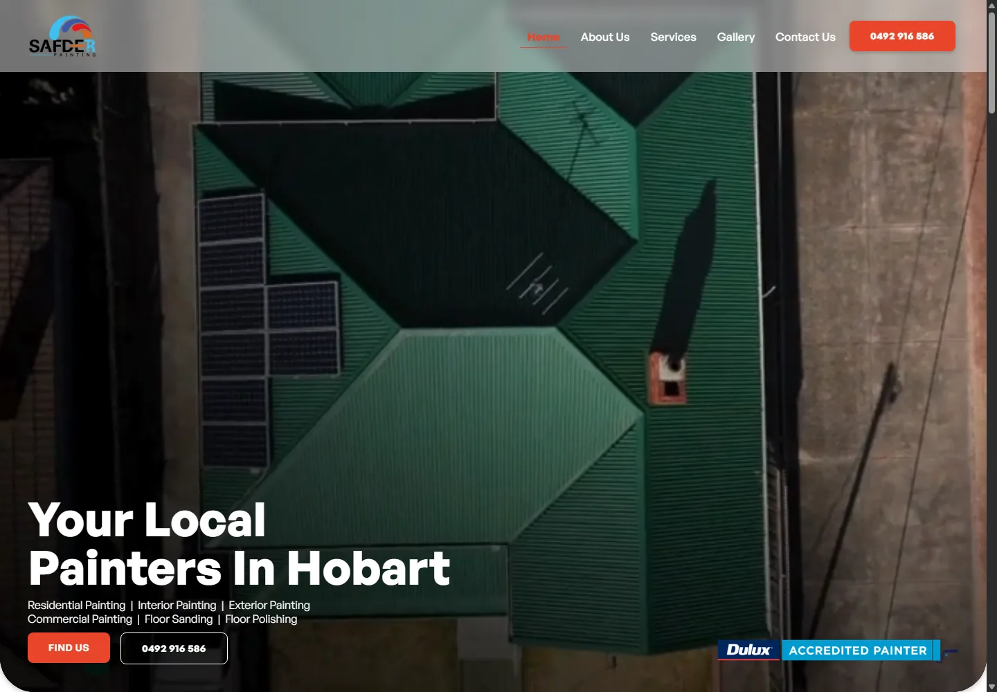 Safder Painting homepage at a desktop viewport