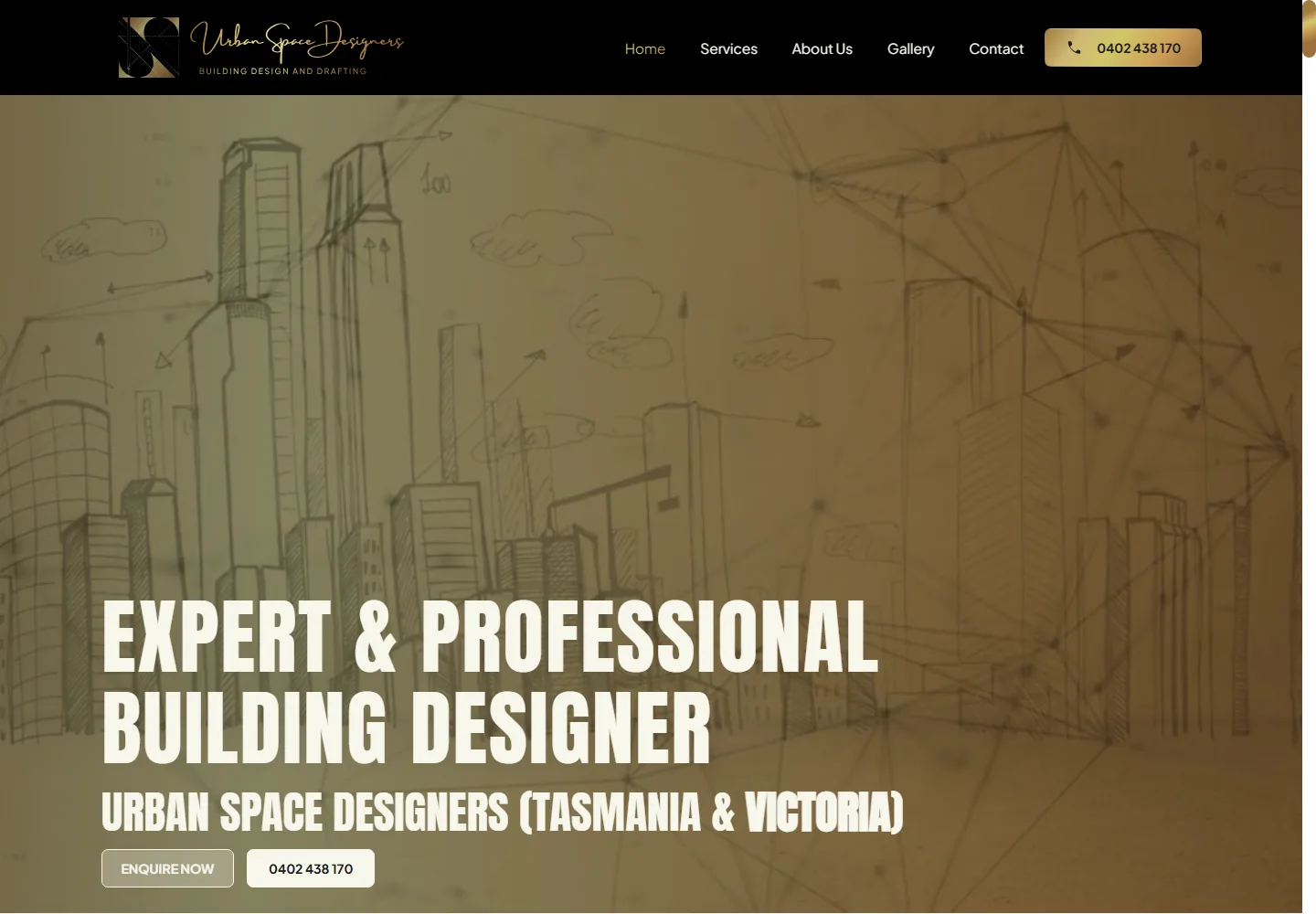 Urban Space Designers homepage at a desktop viewport
